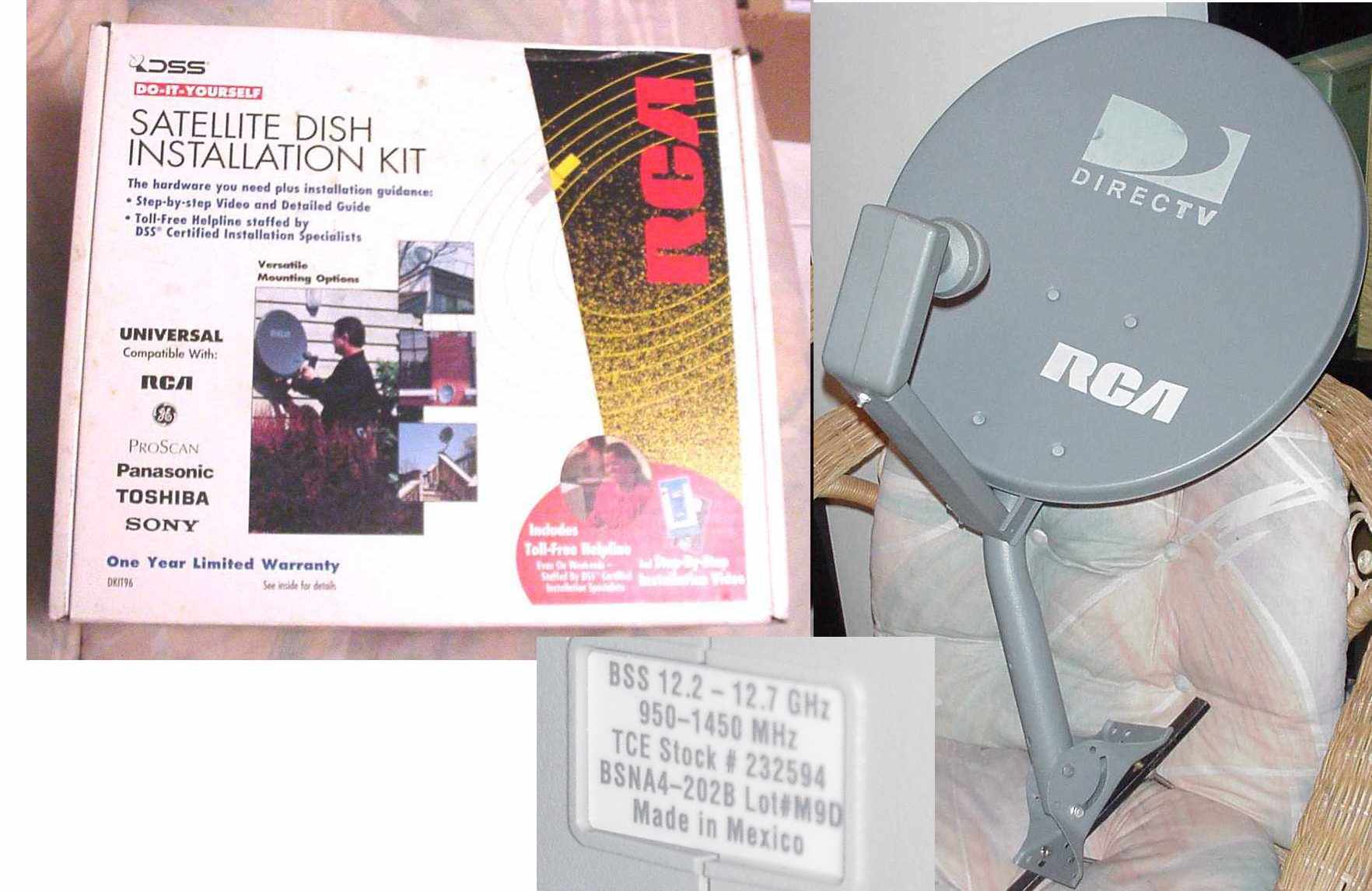 Satellite dish TCE stock no.232594 W/Install kit 